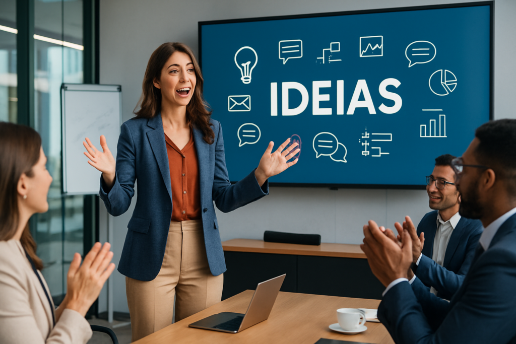 6 Habilidades Profissionais Essenciais Para Se Tornar Uma Peça-Chave No Mercado 3 Profissional demonstrando comunicação assertiva em reunião