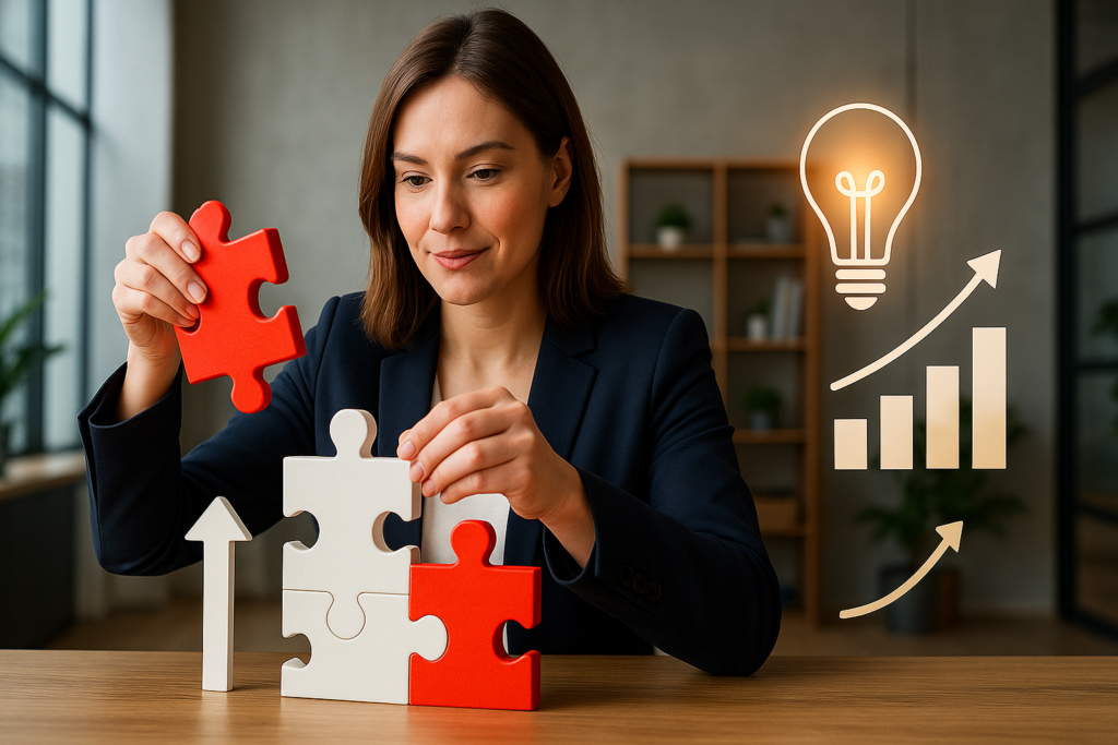6 Habilidades Profissionais Essenciais Para Se Tornar Uma Peça-Chave No Mercado 2 Profissional com mentalidade empreendedora resolvendo problema complexo
