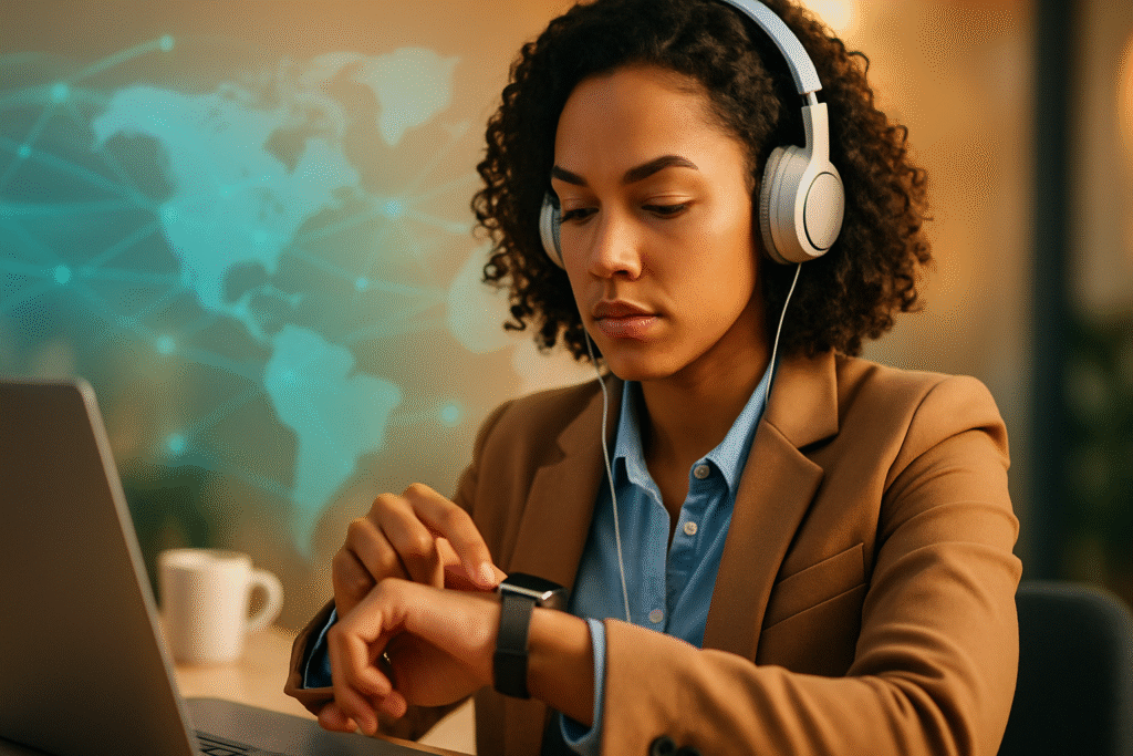 Inglês para Empreendedores: Domine o Idioma com uma Rotina Agitada 1 Empreendedor aprendendo inglês com rotina agitada