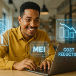 Microempreendedor otimizando negócios com IA acessível para MEI