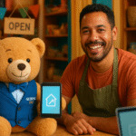 Ursinho Sebrae e microempreendedor buscando crédito em 2025