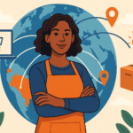 Empreendedor expandindo seu pequeno negócio para o exterior