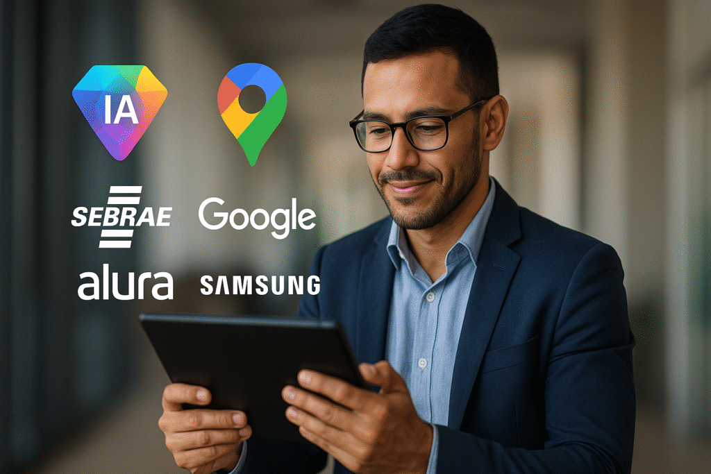 Empreendedor aprendendo sobre Inteligência Artificial para negócios