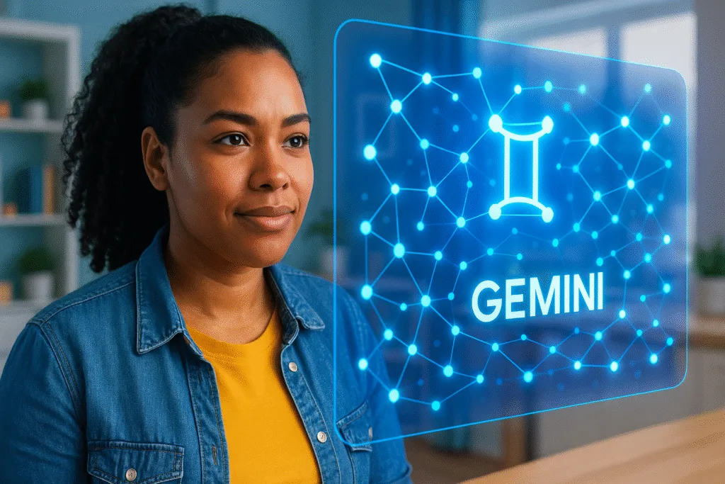 Microempreendedor usando Google Gemini Embedding para otimizar dados com IA
